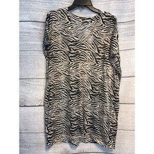 H&M Zebra Print V-Neck Tunic Dress Size M